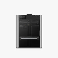 Bambu Lab H2D 3D Yazıcı tam karşıdan görünümü yüksek hassasiyetli baskı sunan kapalı kabin yapısını ve dokunmatik kontrol panelini detaylı sergiler.