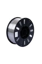 Beta PETG+ Transparent (şeffaf) 3kg 3D yazıcı filamenti makarası ve 1.75mm çap görünümü.